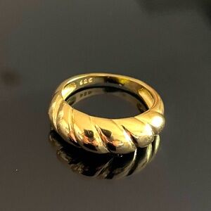 18k Gold plated Over 925 Sterling Silver Stamped Brand New size 7